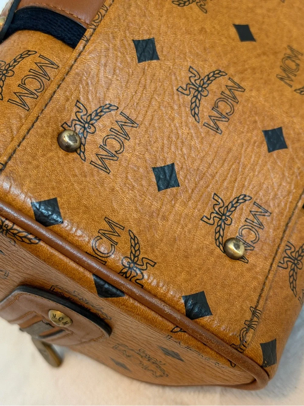 MCM Cognac Visetos | Boston bag